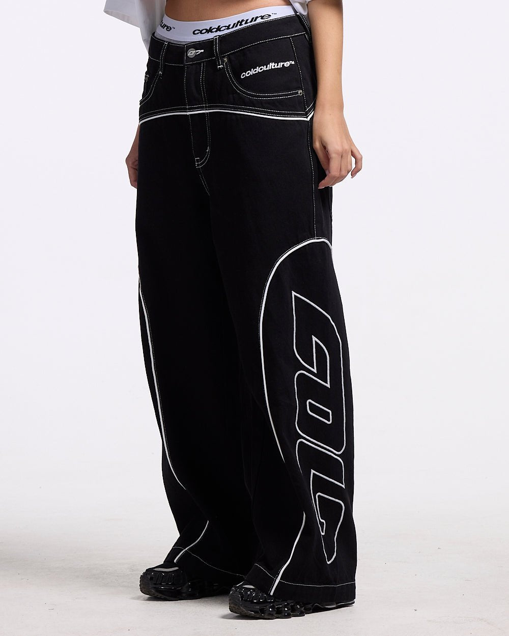 ROLLER V2 DENIM PANTS BLACK - Cold Culture #woman