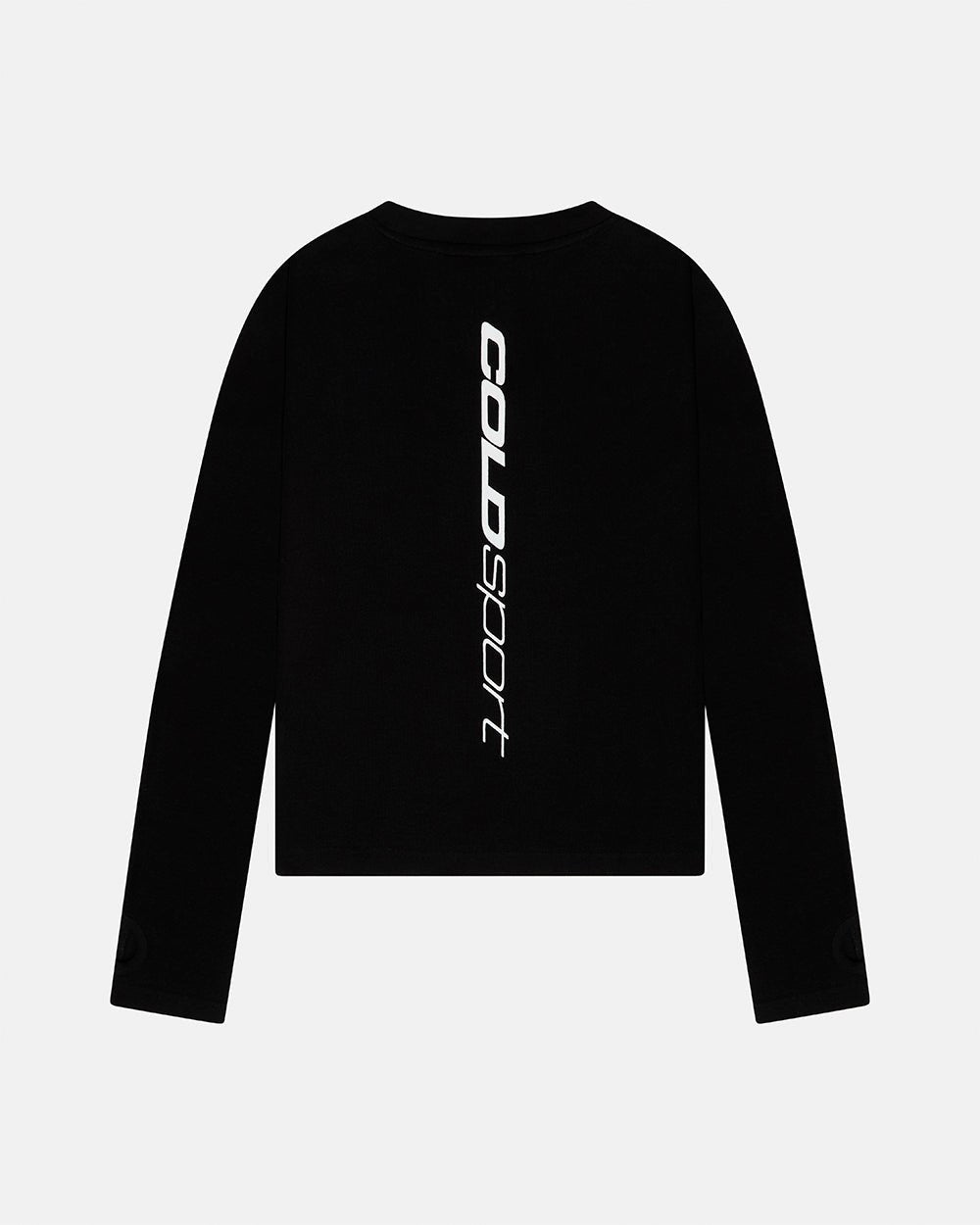 RUN CLUB LONGSLEEVE BLACK - black longsleeve tee, back view - Cold Culture #packshot
