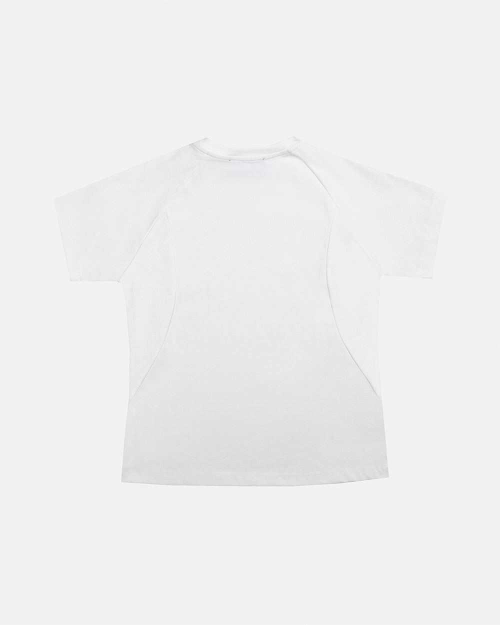 RUN CLUB TEE WHITE - white fitted sport tee, back view - Cold Culture #packshot