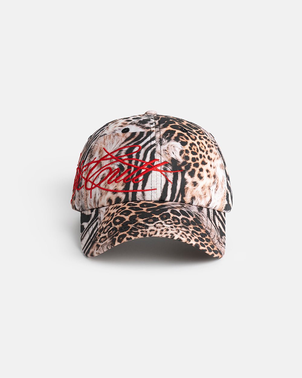 SAVAGE CAP LEOPARD - leopard print cap, front view - Cold Culture #packshot