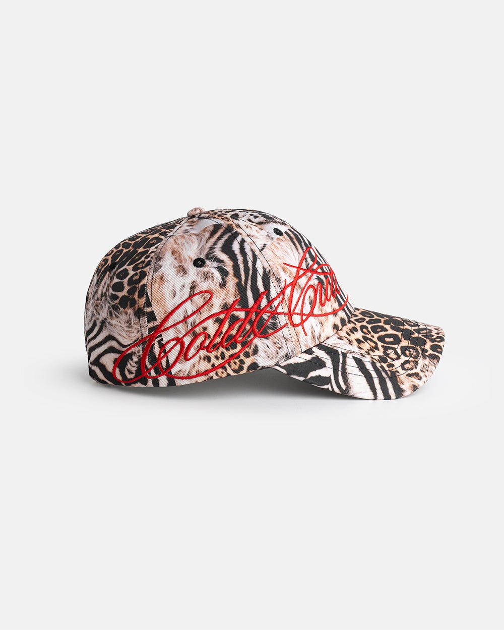 SAVAGE CAP LEOPARD - leopard print cap, side view - Cold Culture #packshot