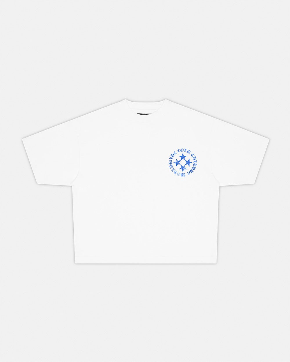 SCATTER TEE WHITE - white graphic print tee, front view - Cold Culture #packshot