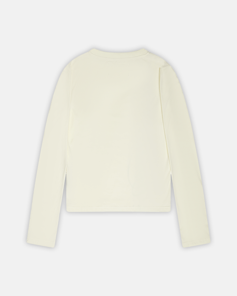 SCRIPT LONGSLEEVE TEE WHITE - white script print longsleeve tee, back view - Cold Culture #packshot
