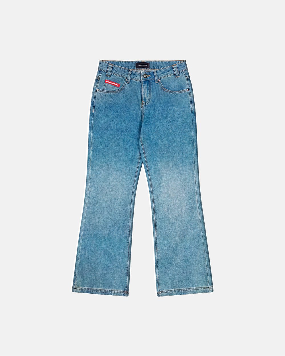 SIGHT BOOTCUT JEANS DENIM - blue washed bootcut jeans, front view - Cold Culture #packshot