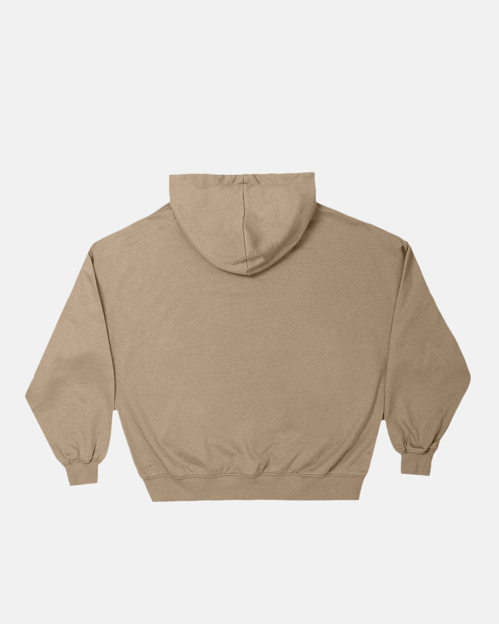 SILICONE DETAIL HOODIE SHADY BROWN - brown oversized hoodie, back view - Cold Culture #packshot