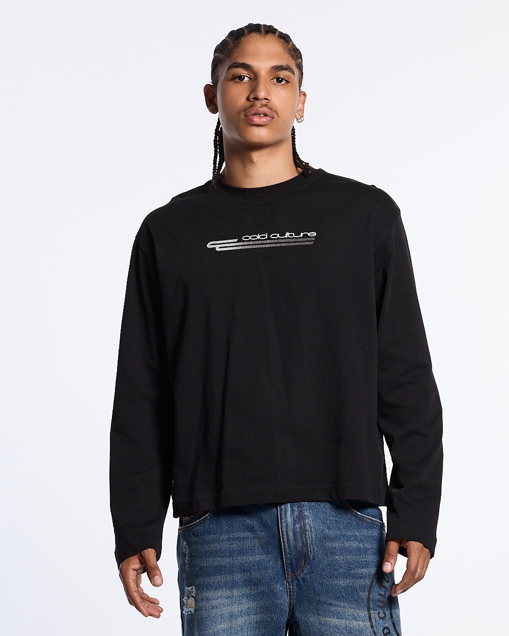 SKID CURVED LONGSLEEVE BLACK - Cold Culture #man