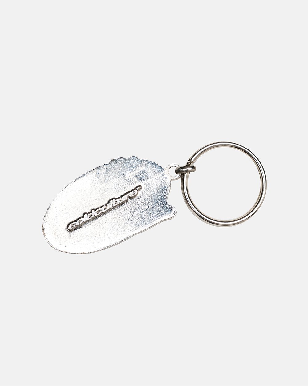 SMOKE KEVIL AGAIN KEYCHAIN - blue enamel cartoon keychain, back view - Cold Culture #packshot