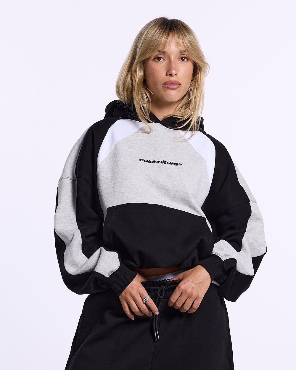 SPEED SPOKE HOODIE BLACK AND HEATHER GREY - Cold Culture
