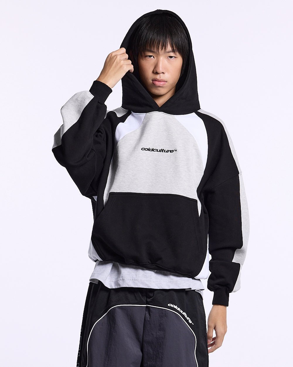 SPEED SPOKE HOODIE BLACK AND HEATHER GREY - Cold Culture