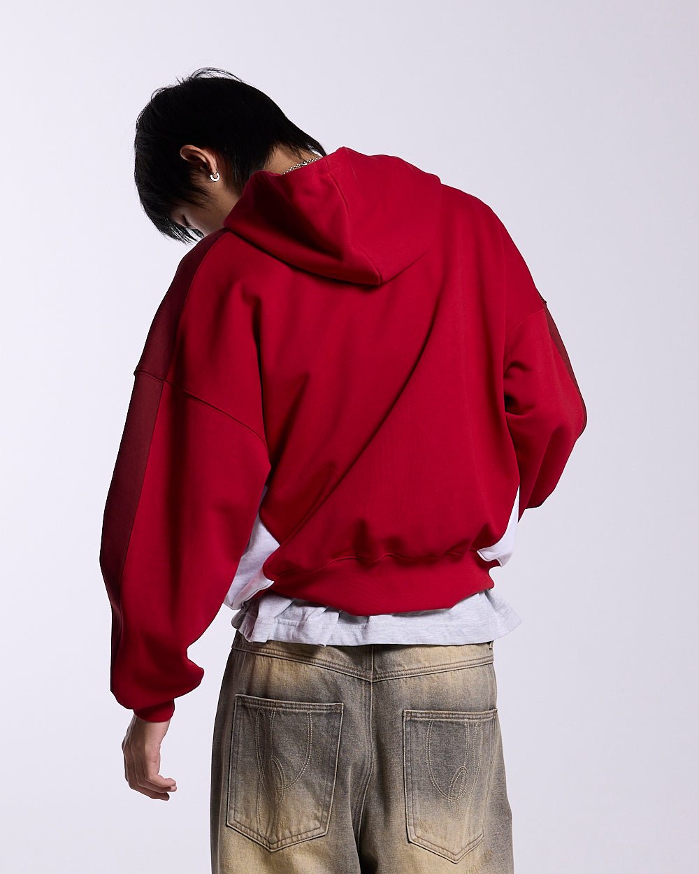 SPEED SPOKE HOODIE RED AND BURGUNDY - Cold Culture