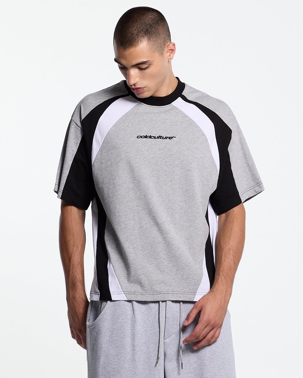 SPEED SPOKE TEE BLACK & HEATHER GREY - Cold Culture #man