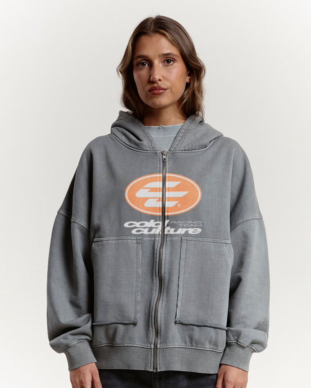 SPEED ZIP HOODIE +WASHED DUST GREY - COLD CULTURE #woman