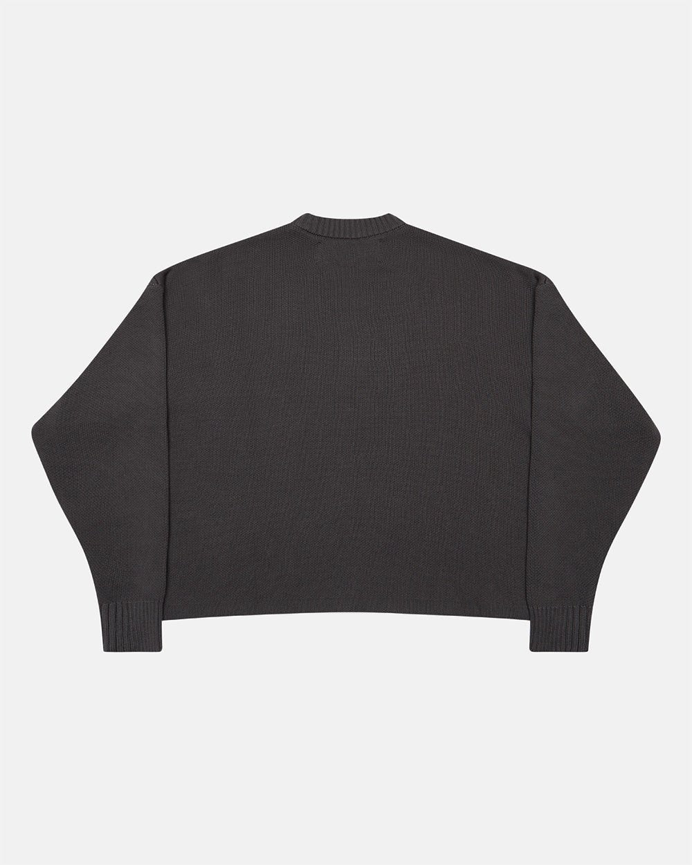 SPIDER KNIT GREY - grey spider print knit sweater, back view - Cold Culture #packshot