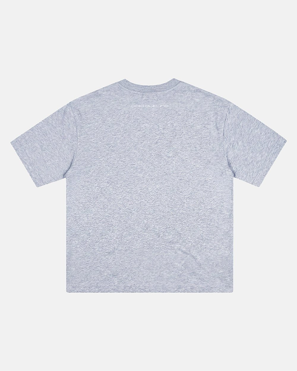 STALLION TEE HEATHER GREY - heather grey graphic print tee, back view - Cold Culture #packshot