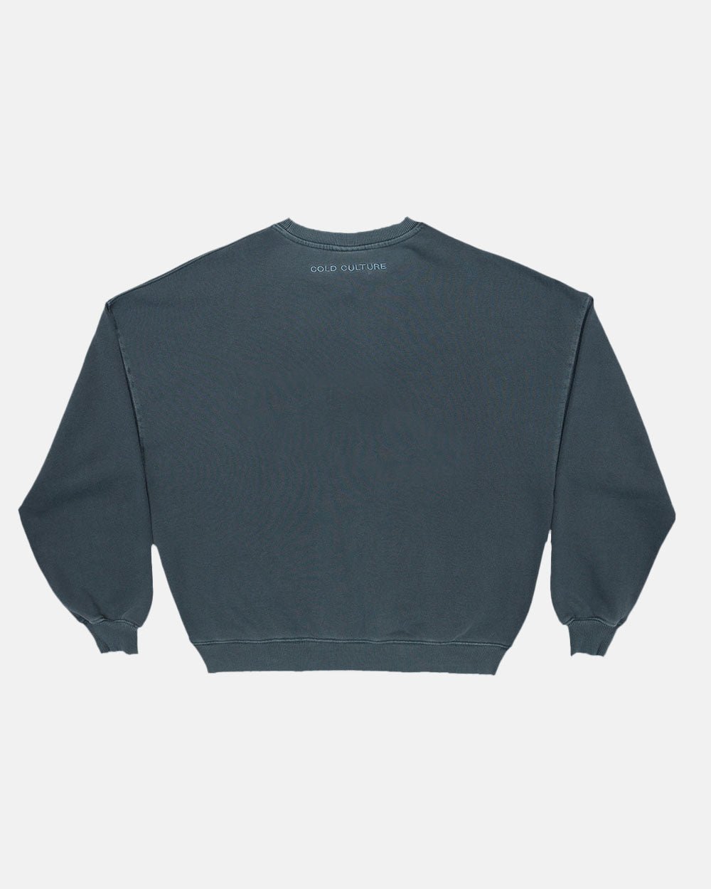 STARS CREWNECK SLATE BLUE - slate blue oversized crewneck sweatshirt, back view - Cold Culture #packshot