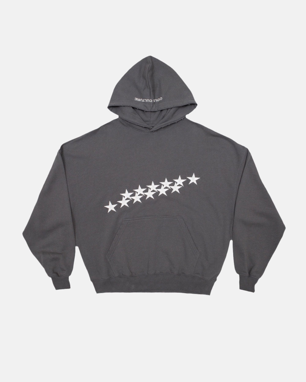 STARS HOODIE DUST GREY - dust grey oversized hoodie, front view - Cold Culture #packshot