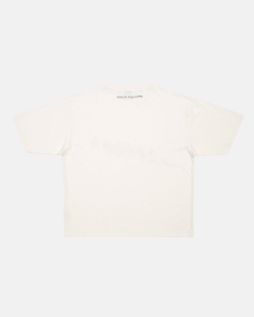 STARS TEE IVORY WHITE - ivory white oversized tee, back view - Cold Culture #packshot