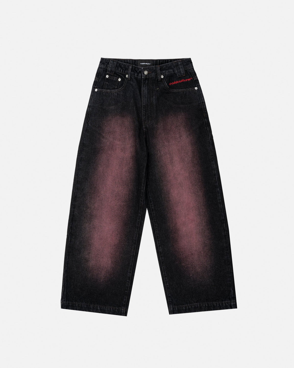 STARS V2 PANTS BURGUNDY - burgundy star embroidered pants, front view - Cold Culture #packshot