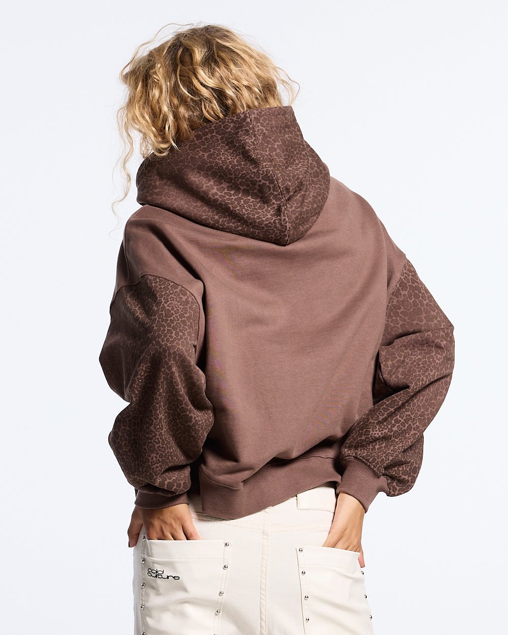 STRIPE ZIP HOODIE BROWN - Cold Culture #woman
