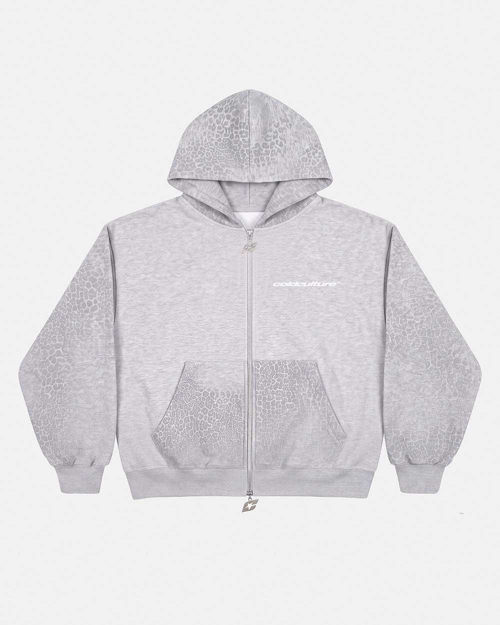 STRIPE ZIP HOODIE HEATHER GREY - Cold Culture #packshot