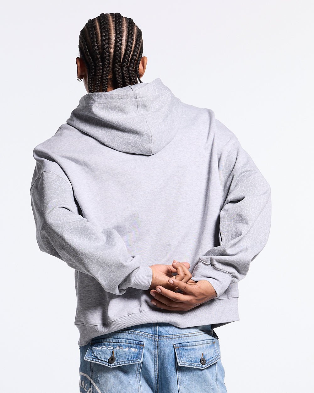 STRIPE ZIP HOODIE HEATHER GREY - Cold Culture #man