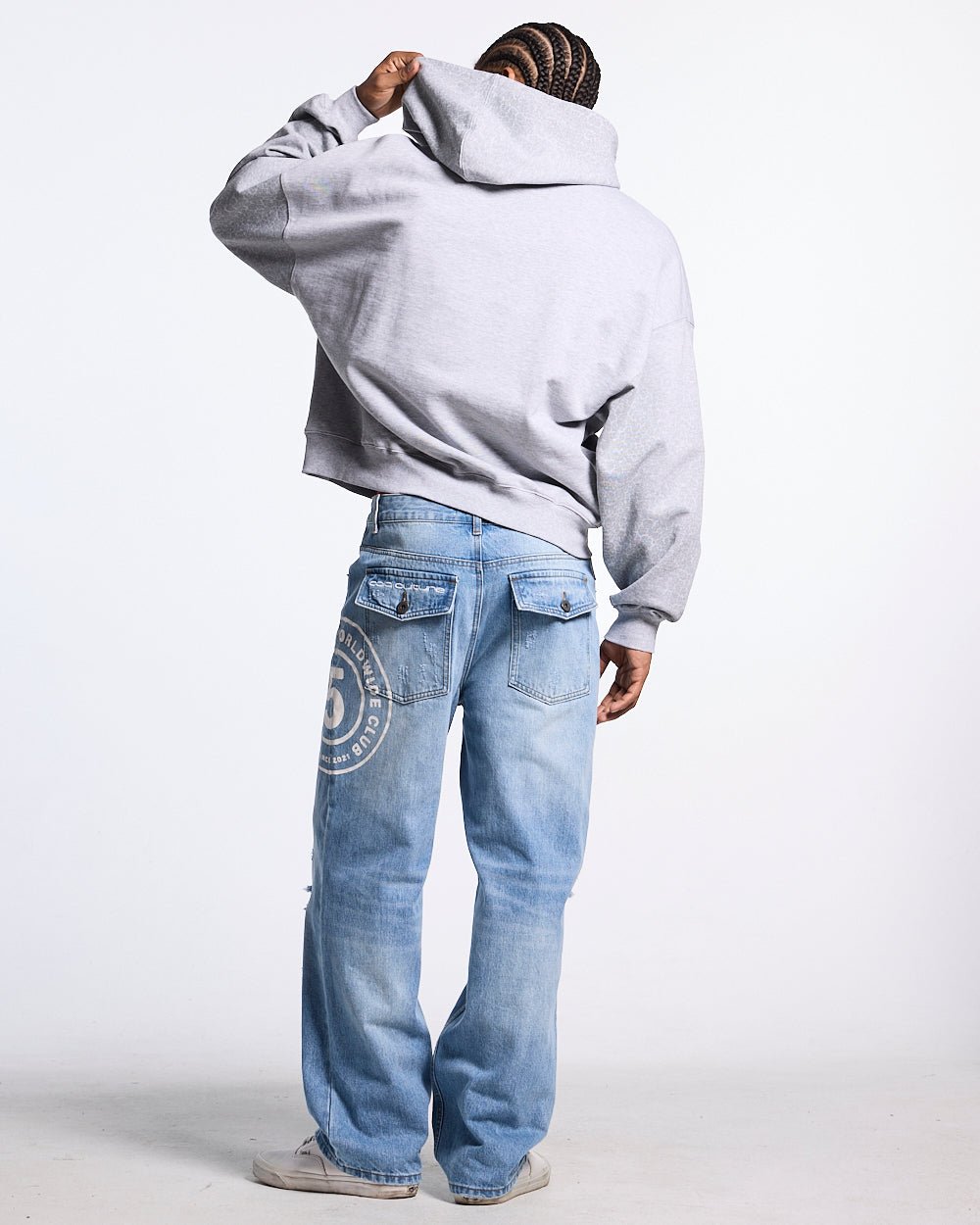 STRIPE ZIP HOODIE HEATHER GREY - Cold Culture