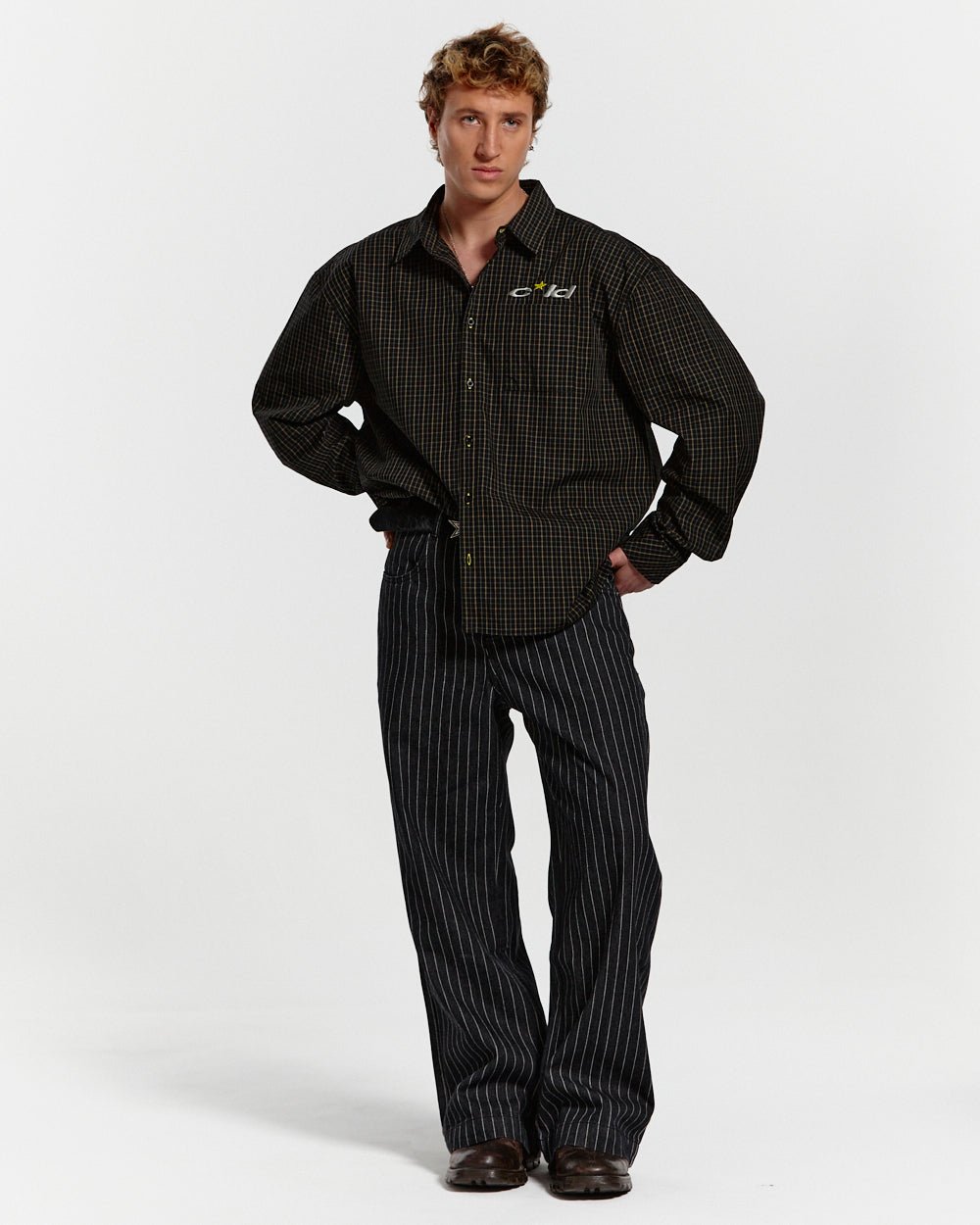STRIPES CASINO V1 PANTS BLACK DENIM - Cold Culture #man