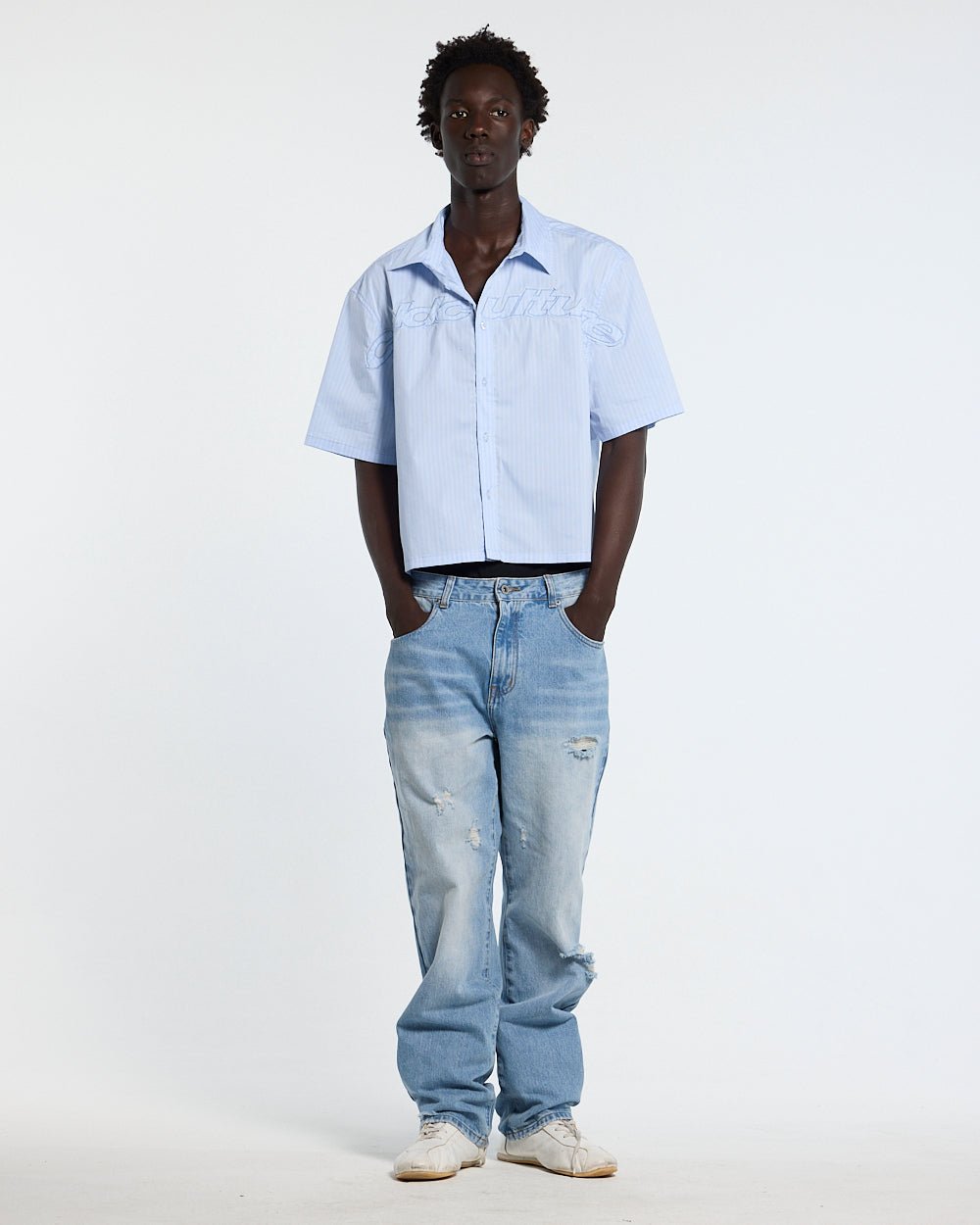 SUN DISTRESS SHIRT BLUE - Cold Culture #man