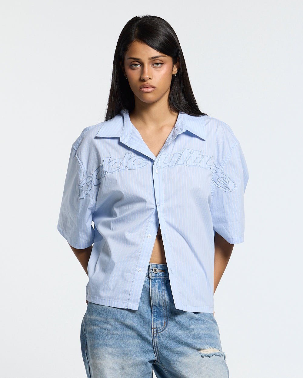SUN DISTRESS SHIRT BLUE - Cold Culture #woman