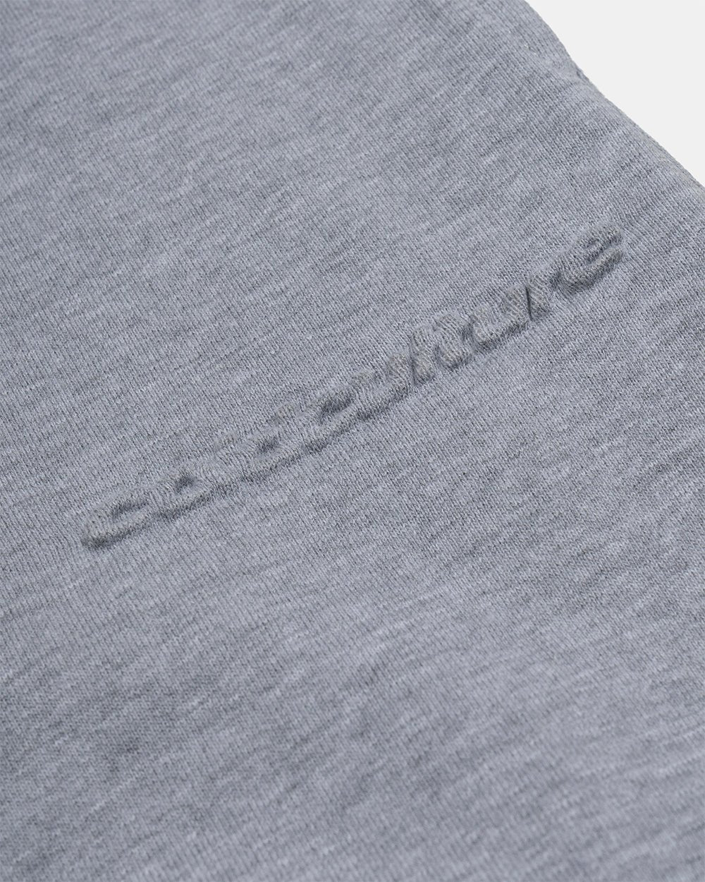 TAKE A PEAK SWEATPANTS HEATHER GREY - grey sweatpants with plaid trim, detail close-up - Cold Culture