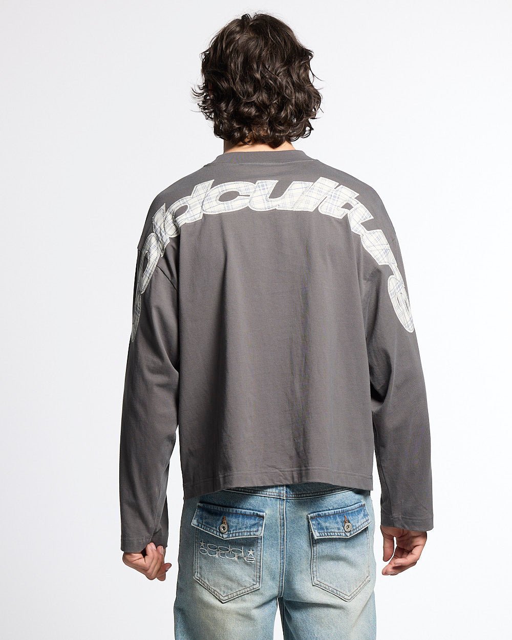 TARTAN DISTRESS CURVED LONGSLEEVE BLACK - Cold Culture #man