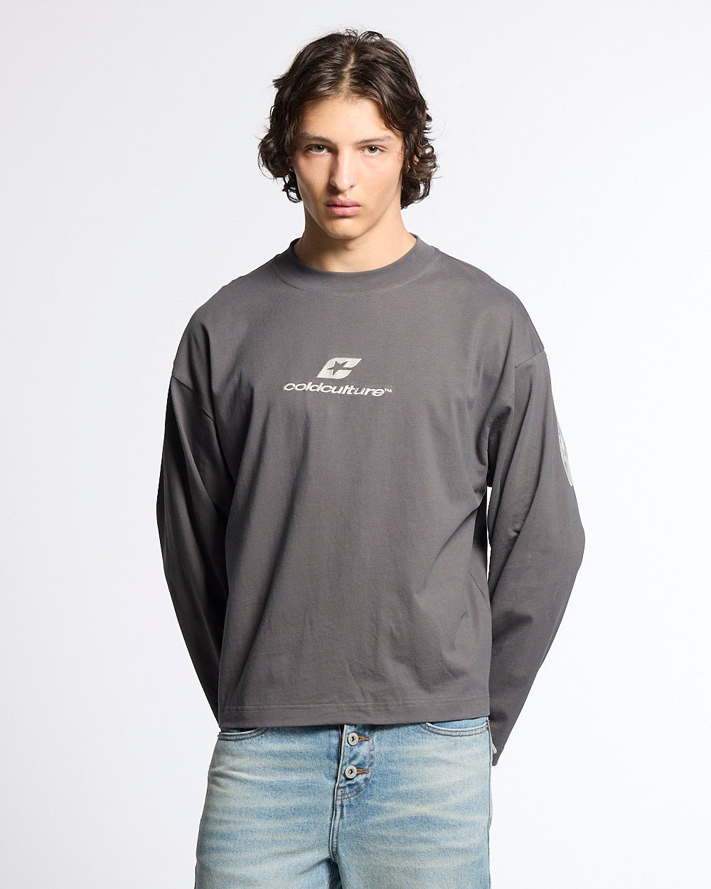TARTAN DISTRESS CURVED LONGSLEEVE BLACK - Cold Culture #man