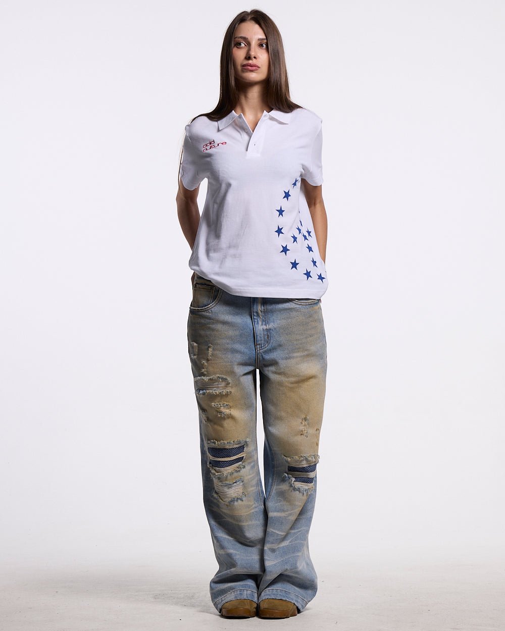 TATTERED PANTS LIGHT DENIM - Cold Culture #woman