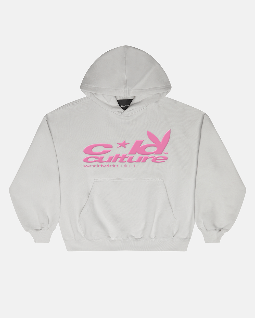 TEASE ME HOODIE GREY - grey graphic print hoodie, front view - Cold Culture #packshot