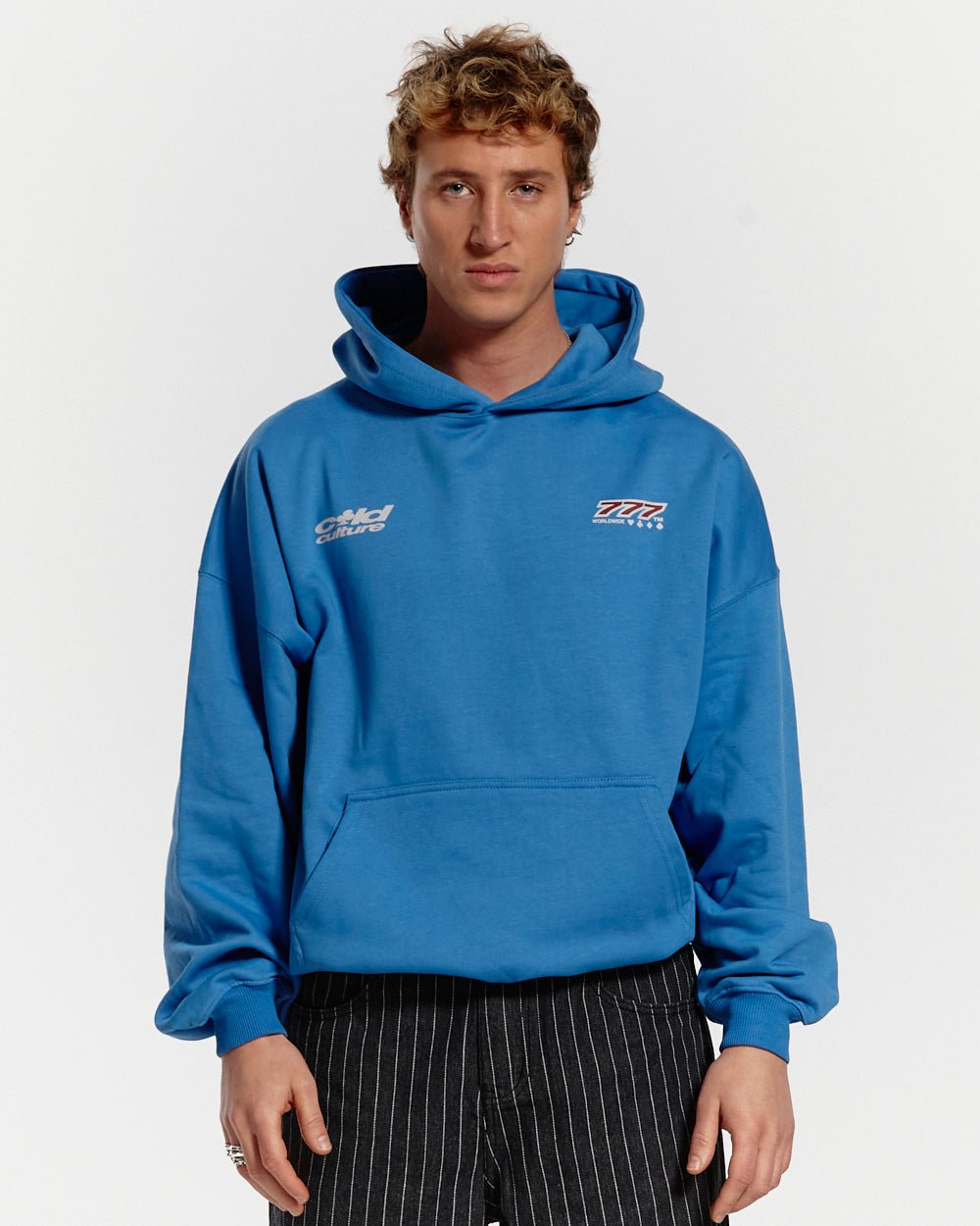 THREE SEVENS HOODIE CAPRI BLUE - COLD CULTURE #man