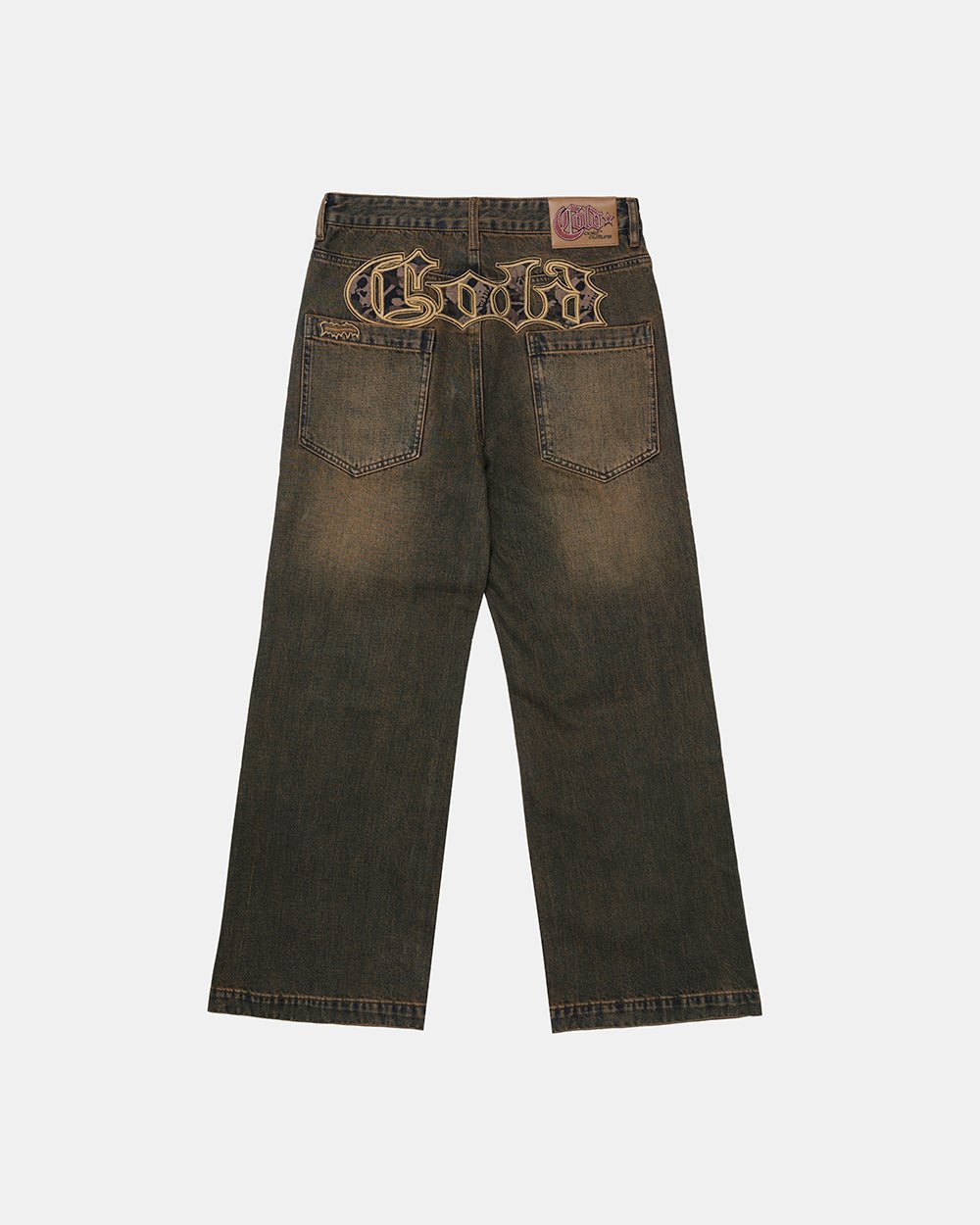 TORN V3 PANTS BLACK - black distressed pants, flat lay - Cold Culture #packshot