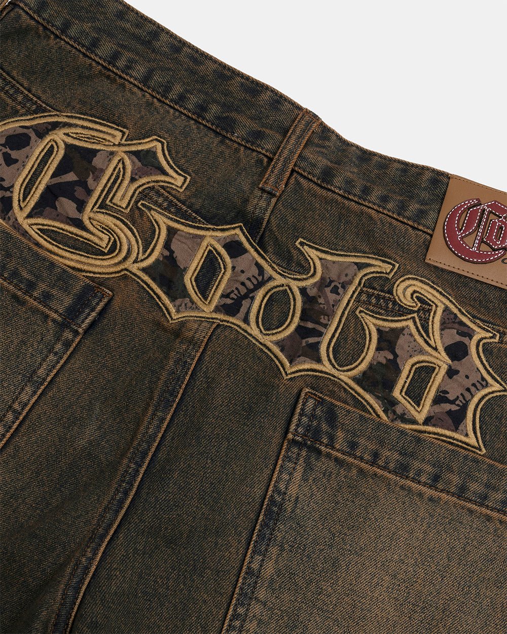 TORN V3 PANTS BLACK - black distressed pants, detail close-up - Cold Culture