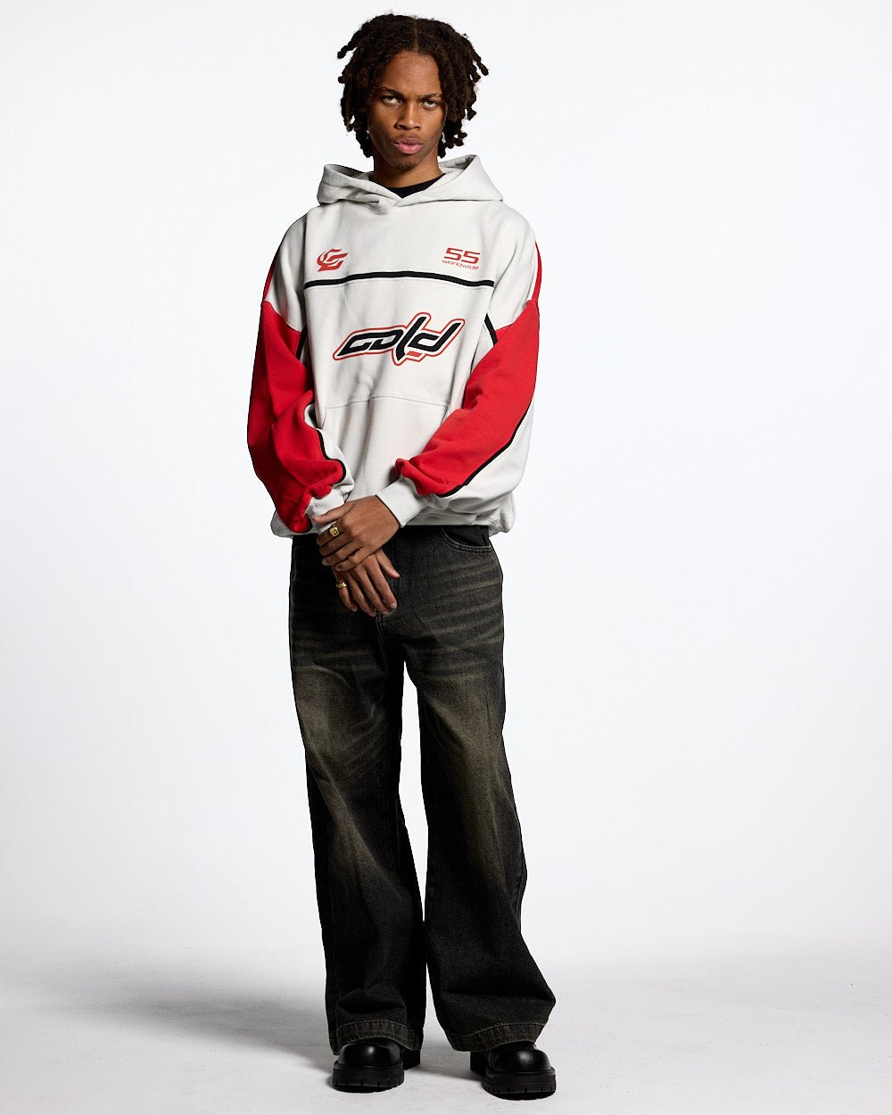 TRAINING HOODIE LIGHT GREY/RED - COLD CULTURE #woman