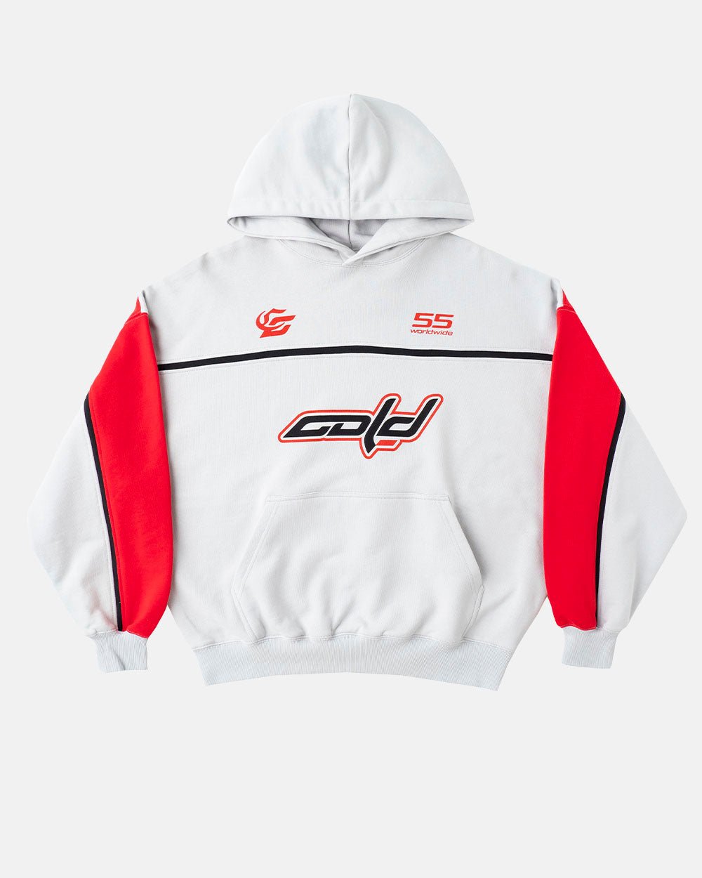 TRAINING HOODIE LIGHT GREY/RED - COLD CULTURE #packshot