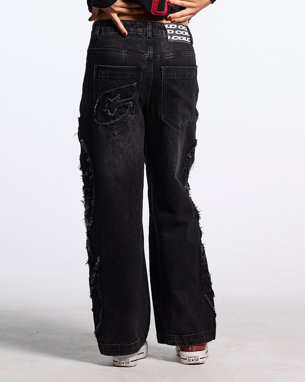 TRIBAL DISTRESSED PANTS BLACK - Cold Culture