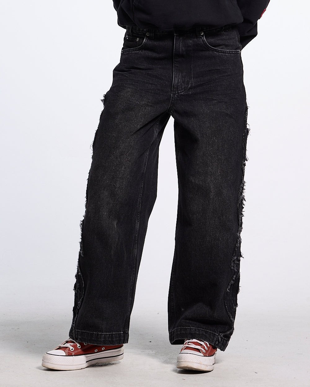 TRIBAL DISTRESSED PANTS BLACK - Cold Culture