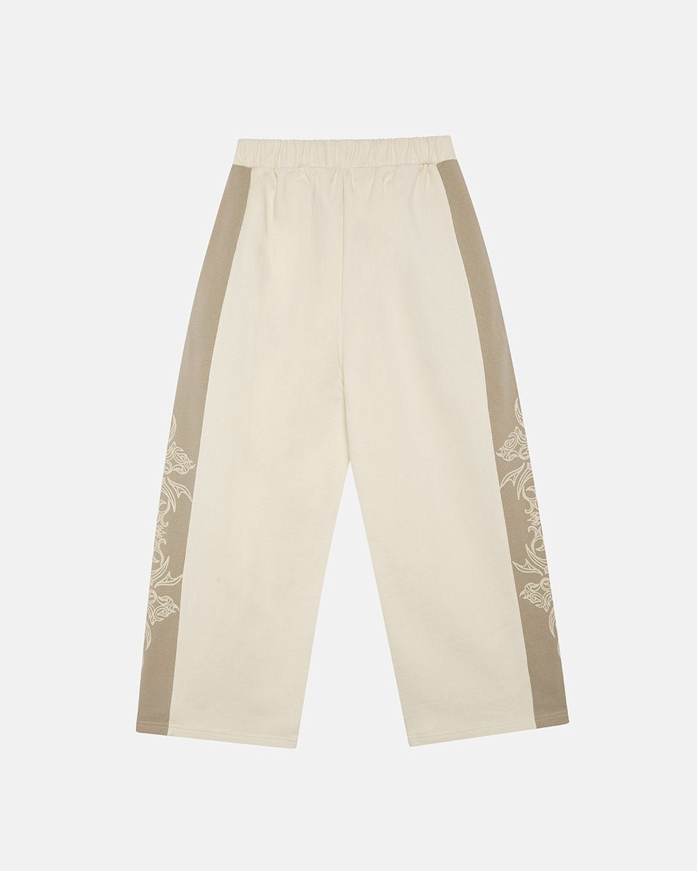 TRIBAL SWEATPANTS GREY & OFF WHITE - off white tribal sweatpants, back view - Cold Culture #packshot