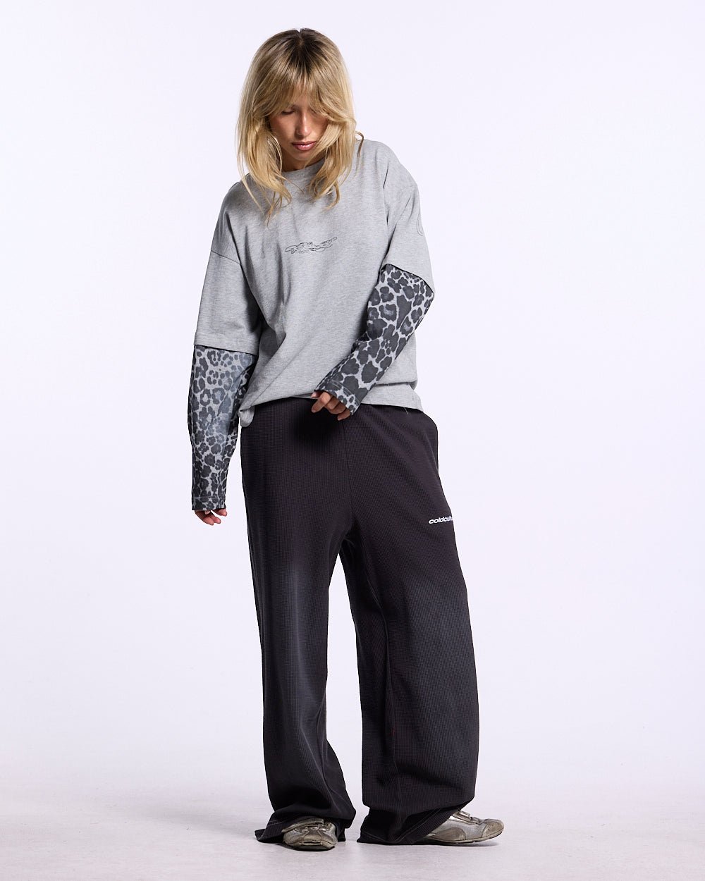 TROPICAL WAFFLE PANTS DARK GREY - Cold Culture #woman
