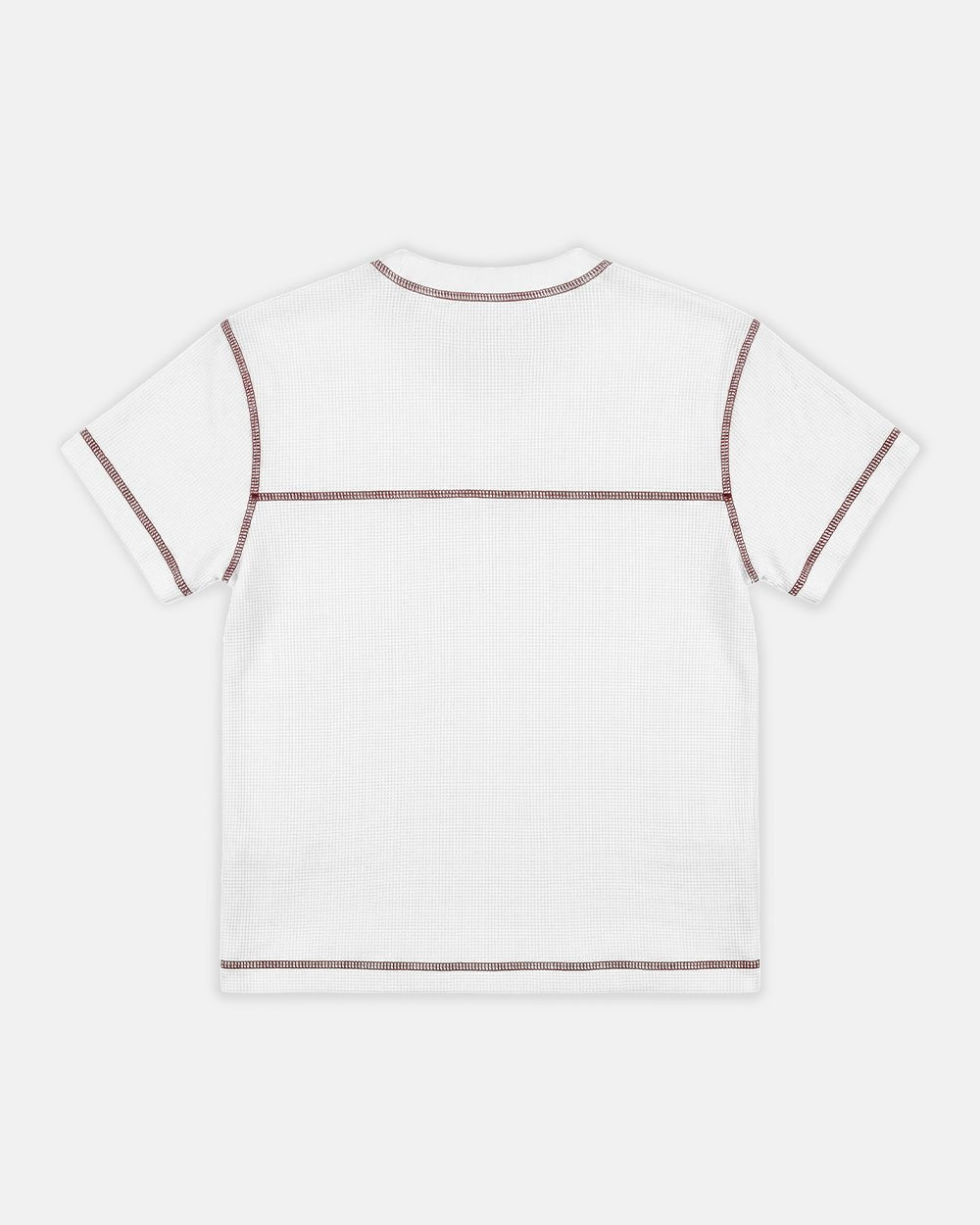 UNDERSKIN TEE WHITE - white contrast stitch tee, back view - Cold Culture #packshot