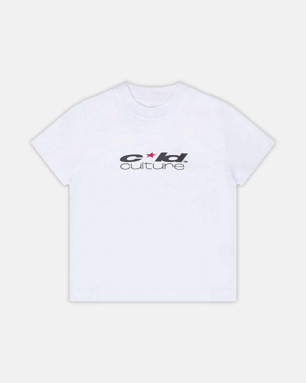 UNFILTERED TEE WHITE - white logo print tee, front view - Cold Culture #packshot