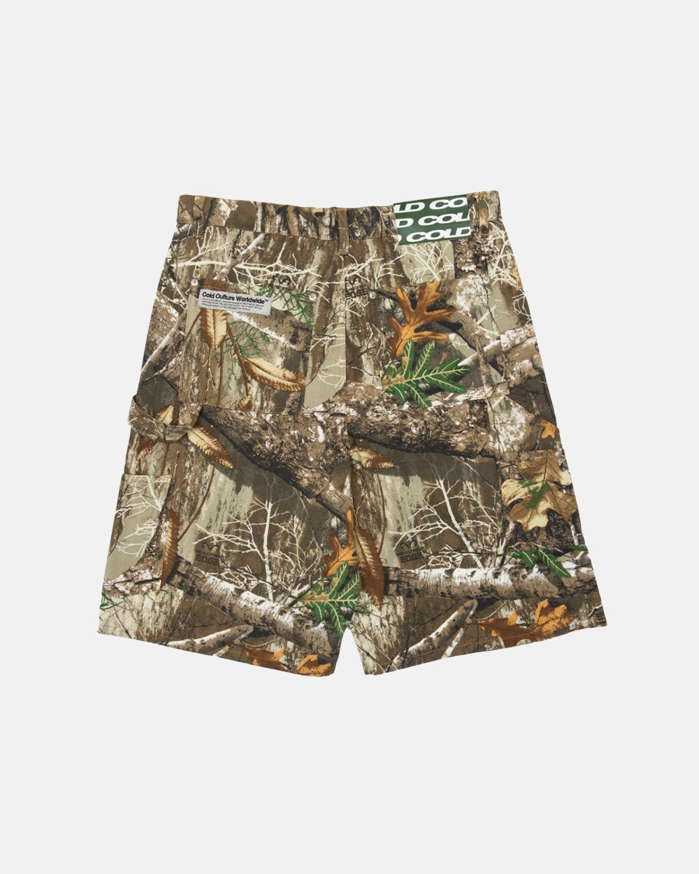 V1 CARPENTER SHORTS REALTREE - realtree camo carpenter shorts, back view - Cold Culture #packshot