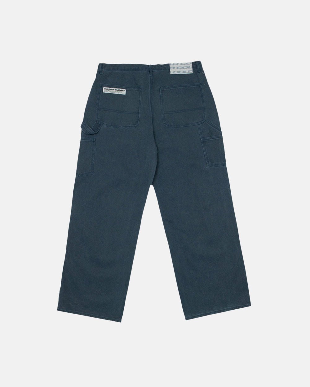 V1 DOUBLE KNEE PANTS STONE WASHED SLATE BLUE - COLD CULTURE #packshot