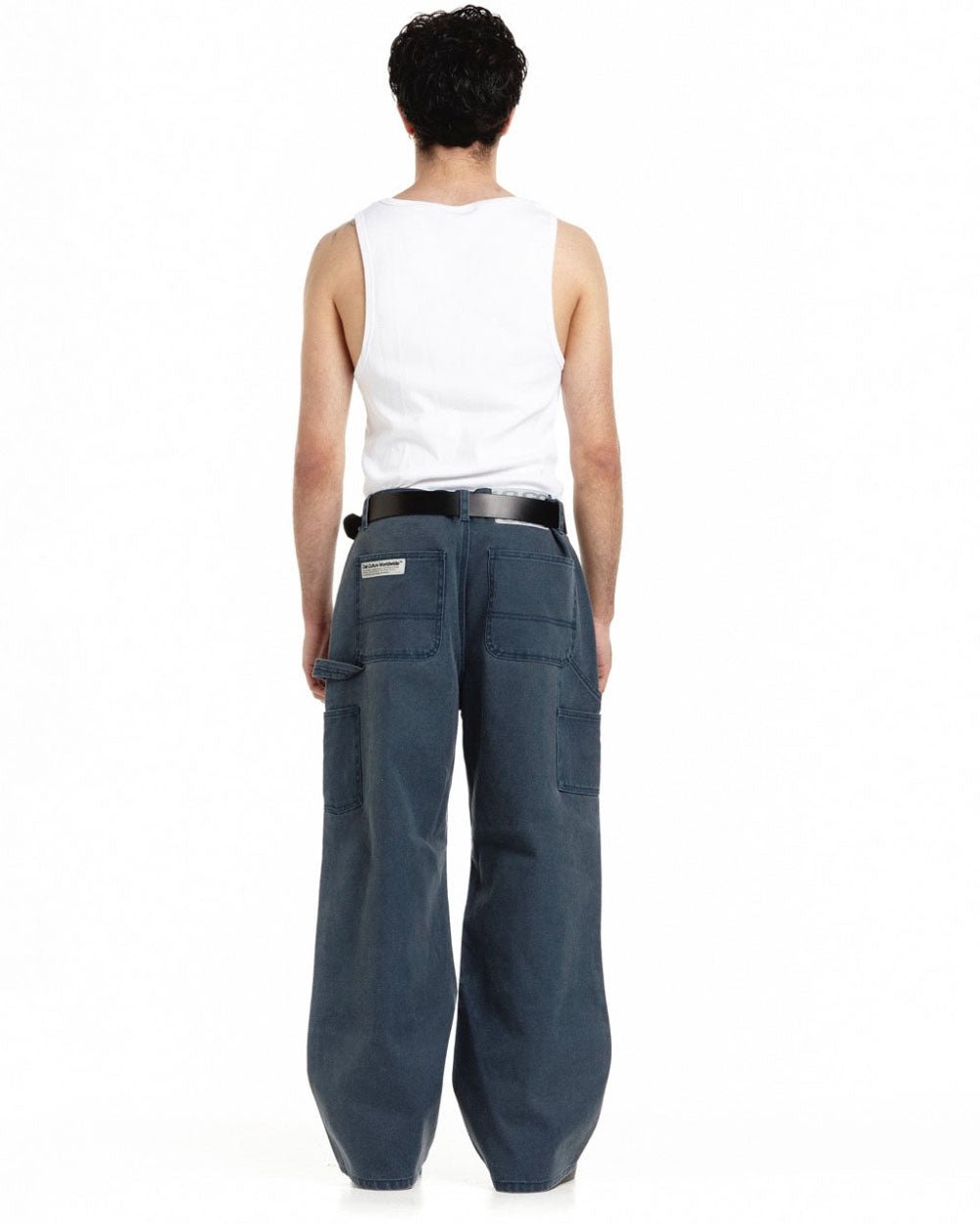V1 DOUBLE KNEE PANTS STONE WASHED SLATE BLUE - COLD CULTURE #man