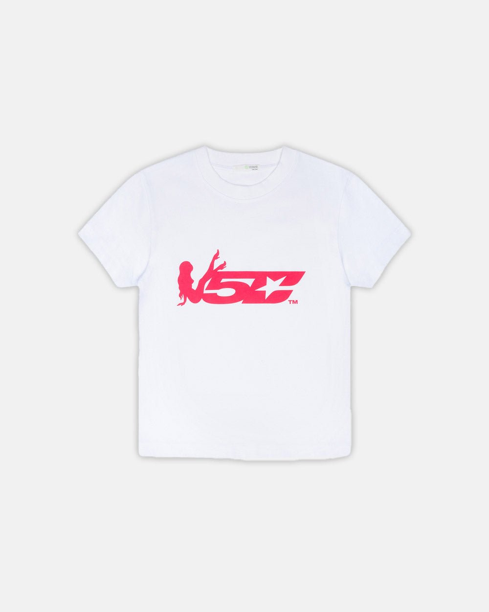 V5C TEE WHITE - white graphic print tee, front view - Cold Culture #packshot