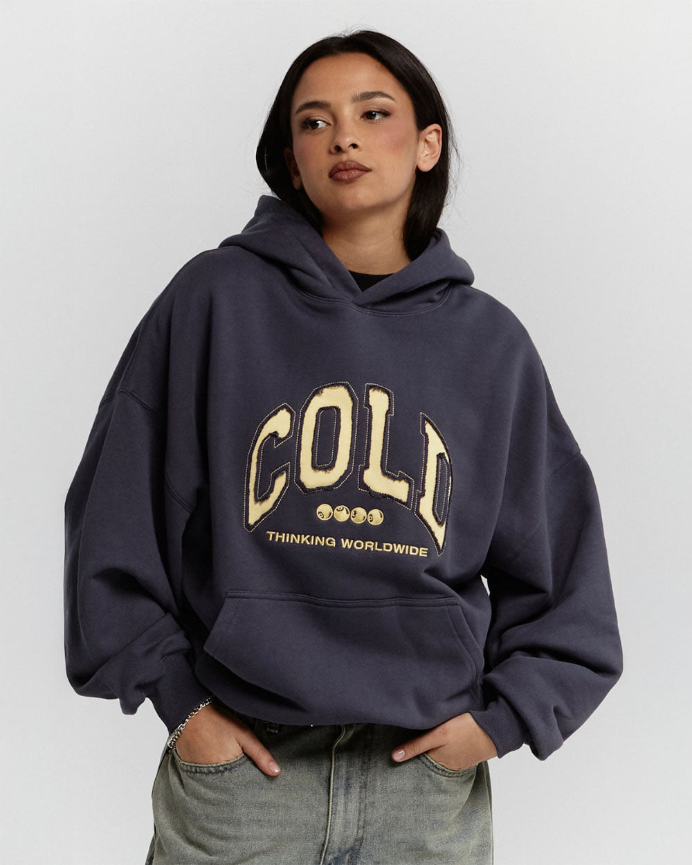 VARSITY HOODIE DARK BLUE - COLD CULTURE #woman